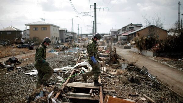 Поисковые работы на востоке Японии после землятресения, 31 марта 2011 г.