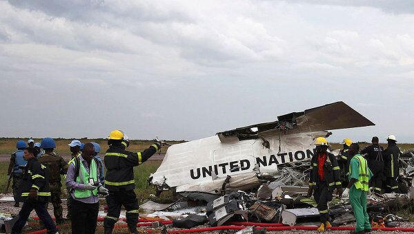 Самолет миссии ООН разбился в аэропорту столицы Конго