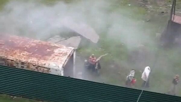 Пожар в вагончике цыганского табора в Краснодаре