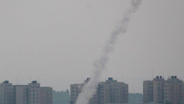 Запуск ракеты из сектора Газа