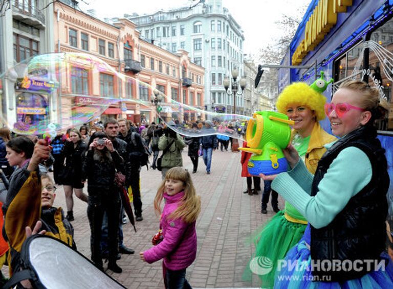 Парад мыльных пузырей на Арбате