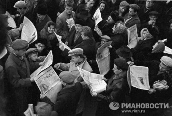 В день полета Юрия Гагарина в космос москвичи раскупили все газеты
