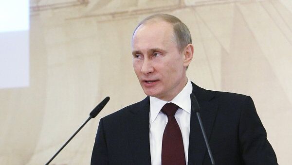 Премьер-министр РФ В.Путин на заседании Попечительского совета Русского географического общества
