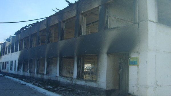 Последствия пожара в колонии №10 города Краснокаменска