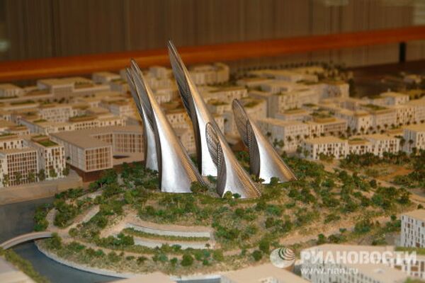 Макет музейного комплекса на острове Саадият в Абу-Даби. 