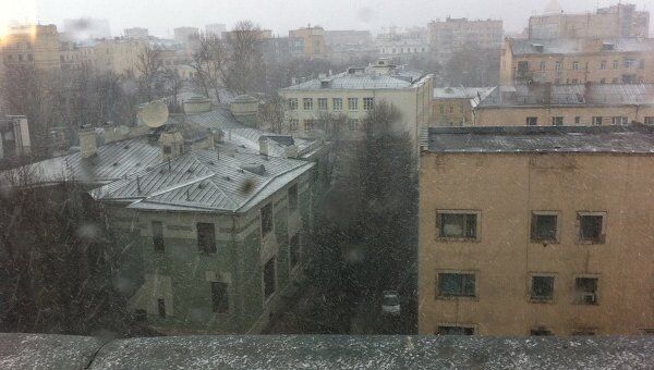 Снегопад в Москве в апреле 
