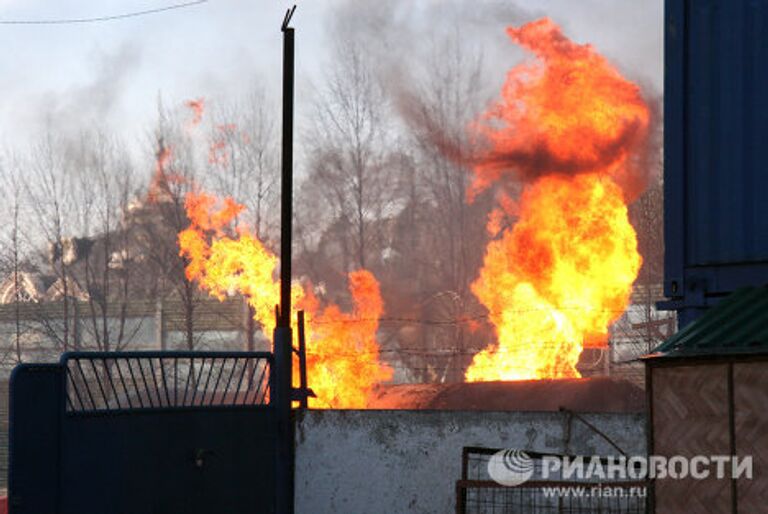 Пожар на газораспределительной станции в поселке Западный Одинцовского района