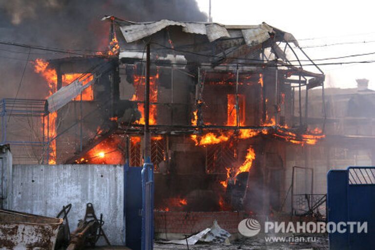 Пожар на газораспределительной станции в поселке Западный Одинцовского района