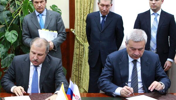 Подписание соглашения между ОАО Роснефть и ОАО Лукойл