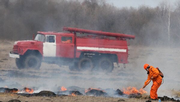 Учения МЧС Омской области по ликвидации лесных пожаров