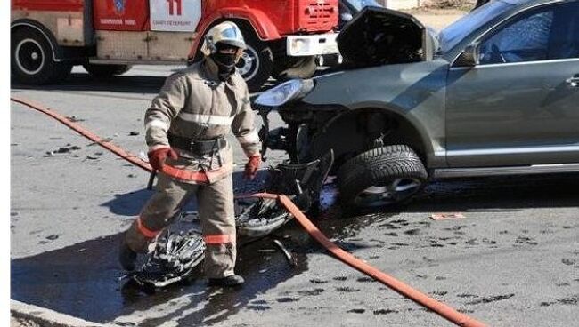 Cayenne и бетономешалка столкнулись в Питере