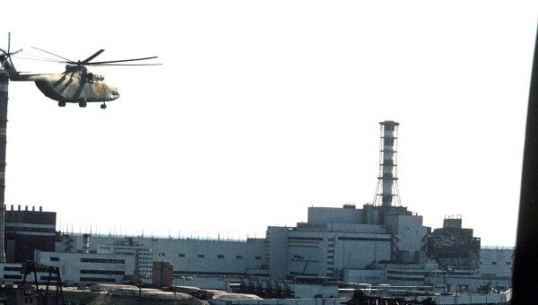 Чернобыльская АЭС после авариии