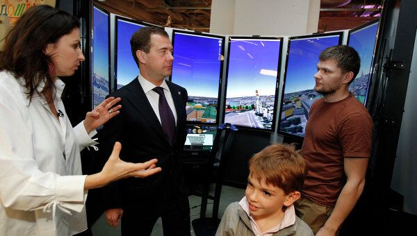 Президент РФ Д.Медведев посетил студию телеканала Дождь
