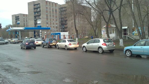 Новокузнецк АЗС пробка бензин заправка 