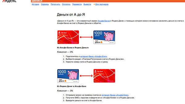 Скриншот платежной системы «Яндекс.Деньги»
