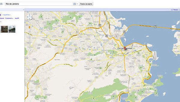 Скриншот Google Map. Рио-де-Жанейро