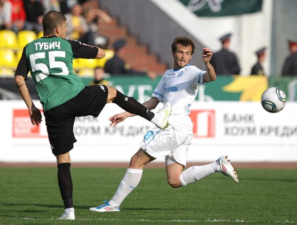 Игровой момент матча Краснодар - Зенит