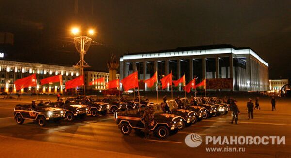 Репетиция парада Победы в центре Минска