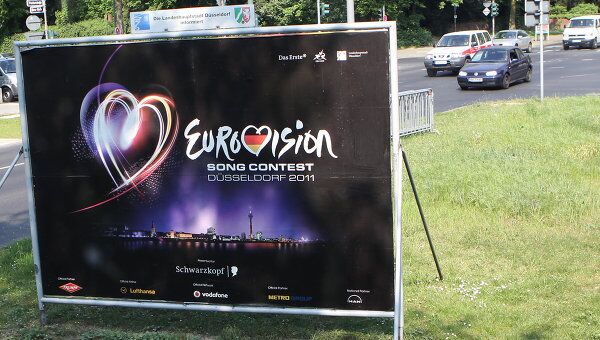 Плакат Евровидение - 2011 на одной из улиц Дюссельдорфа.