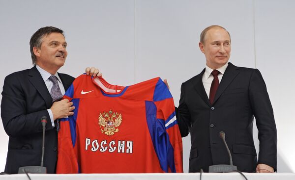 Рене Фазель и Владимир Путин (слева направо)