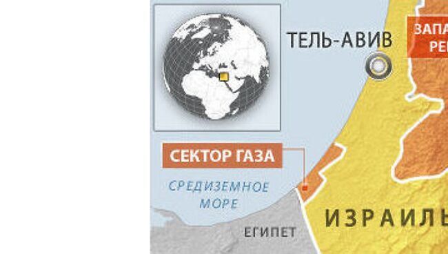 Израиль, Сектор Газа, западный берег реки Иордан. Карта