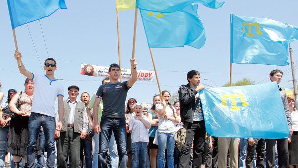 Митинг посвященный 67-летию депортации крымскотатарского народа в Среднюю Азию. Архивное фото