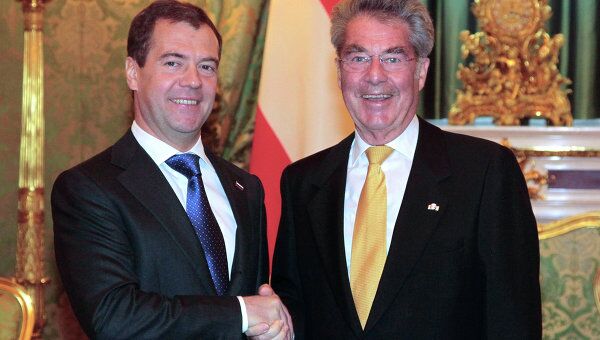 Президент РФ Д.Медведев встретился с президентом Австрии Х.Фишером