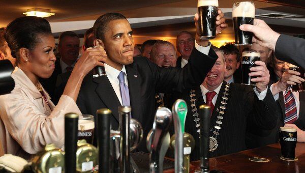 Барак Обама в ирландском пабе