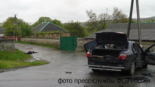 Автомобиль, на котором пытался скрыться боевик в Ингушетии