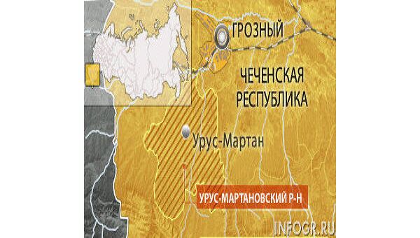 Урус-Мартановский район Чеченской Республики. Карта