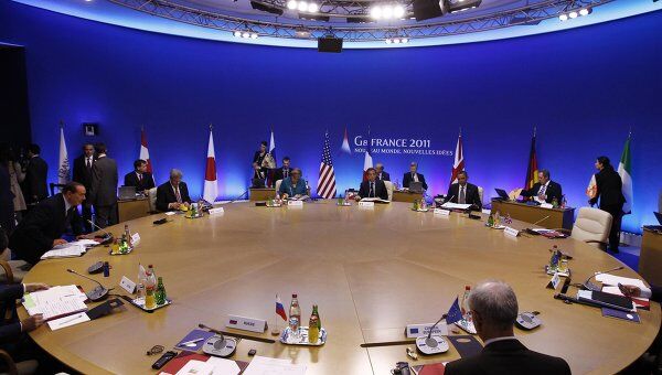 Первое рабочее заседание саммита G8 в Довиле