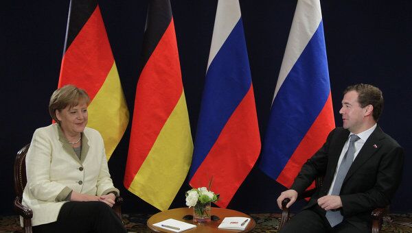 Президент РФ Д.Медведев встретился с канцлером ФРГ А.Меркель