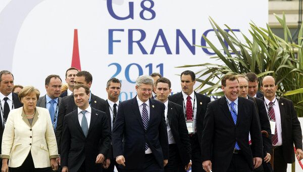 Лидеры глав государств на саммите G8 в Довиле 