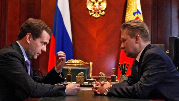Президент РФ Д.Медведев провел встречу с А.Миллером