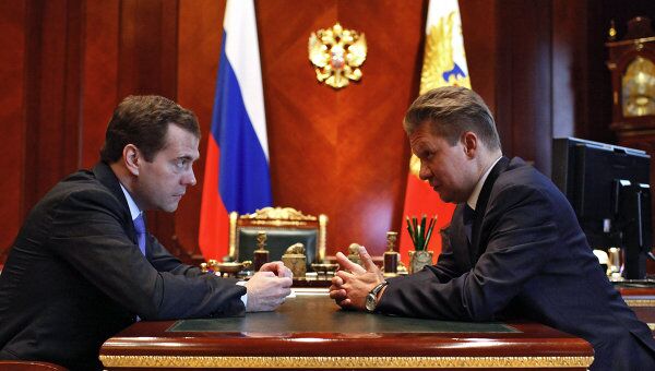 Президент РФ Д.Медведев провел встречу с А.Миллером