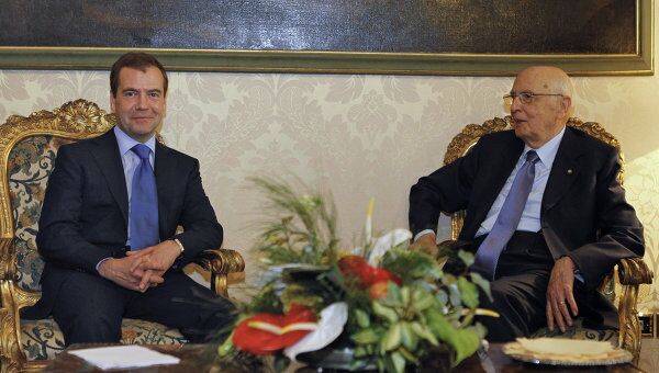 Президент РФ Д.Медведев встретился с президентом Италии Д.Наполитано