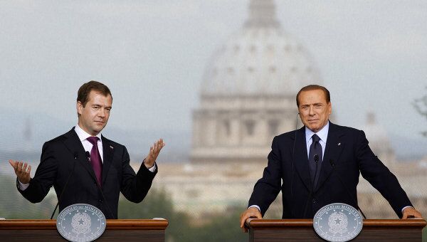 Переговоры Дмитрия Медведева и Сильвио Берлускони