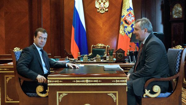 Встреча Дмитрия Медведева и Дмитрия Рогозина
