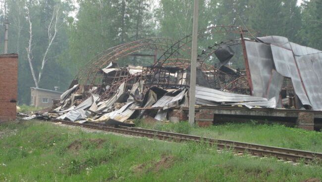 Склады боеприпасов,разрушенные во время взрыва на арсенале в Удмуртии