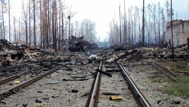 Последствия взрыва на 102-арсенале близ села Пугачево в Удмуртии