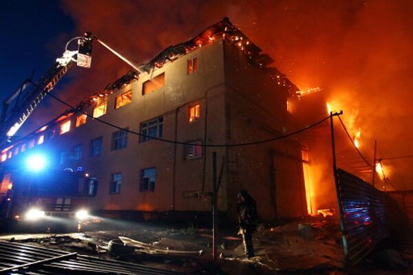 Пожар в общежитии на Востоке Москвы