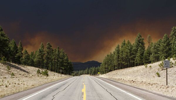 Лесной пожар на востоке американского штата Аризона