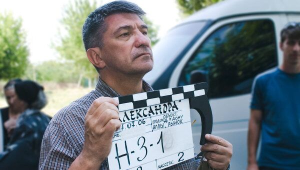 Александр Сокуров на съемках своего фильма Александра