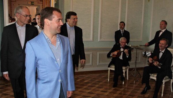 Встреча Дмитрия Медведева, Хермана ван Ромпея и Жозе Мануэла Баррозу в Нижнем Новгороде