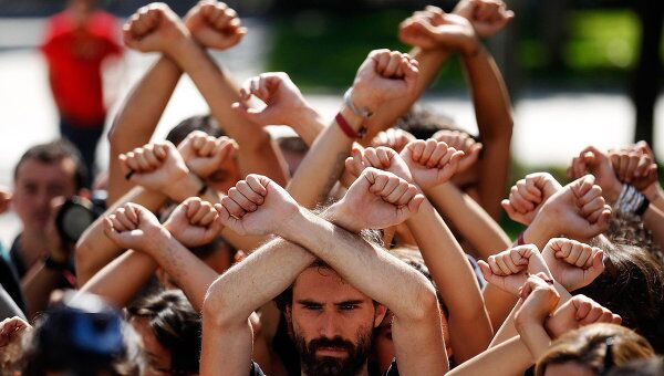 Массовая акция протеста в Испании