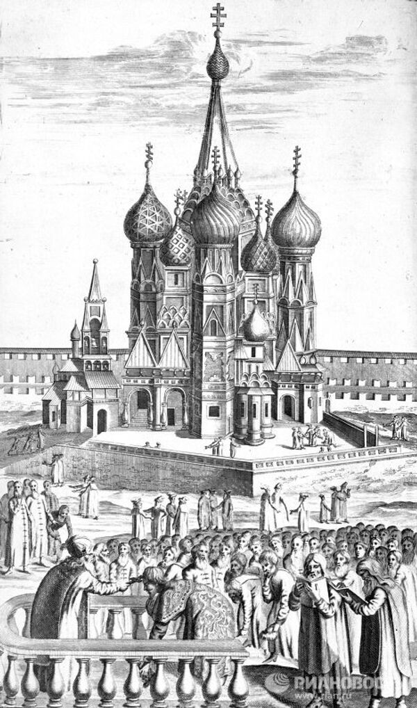 Книжная гравюра Покровский собор в Москве