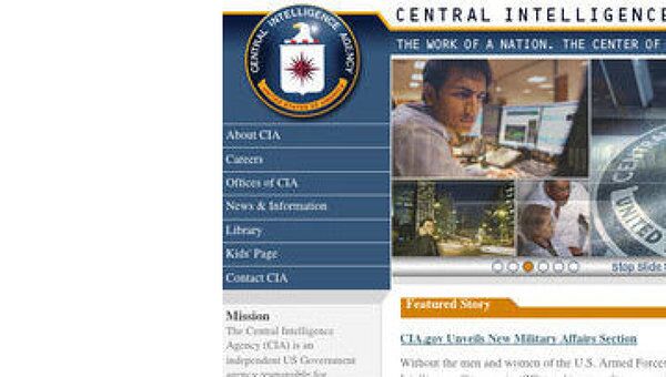 Скриншот сайта ЦРУ США 