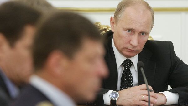 Премьер-министр РФ Владимир Путин проводит заседание Президиума правительства РФ