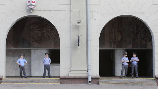 Сотрудники правоохранительных органов в Минске. Архивное фото