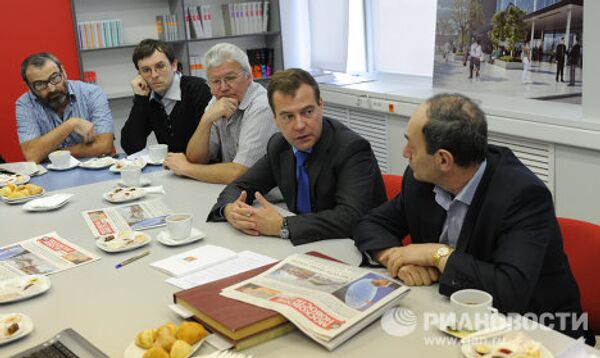 Дмитрий Медведев посетил редакцию Московских новостей